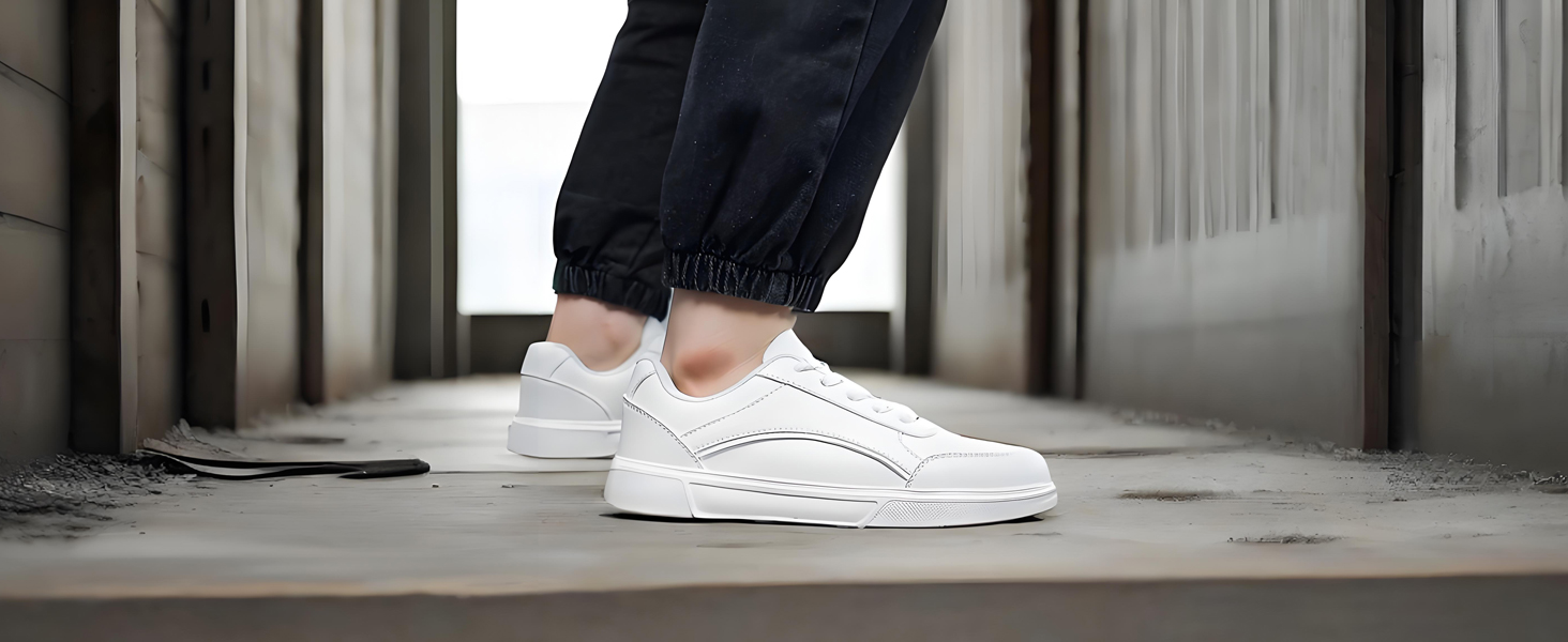 Men's Casual Sneakers Lightweight Fashion Walking Sport Shoes Low Top PU Leather Classic Skate Shoe