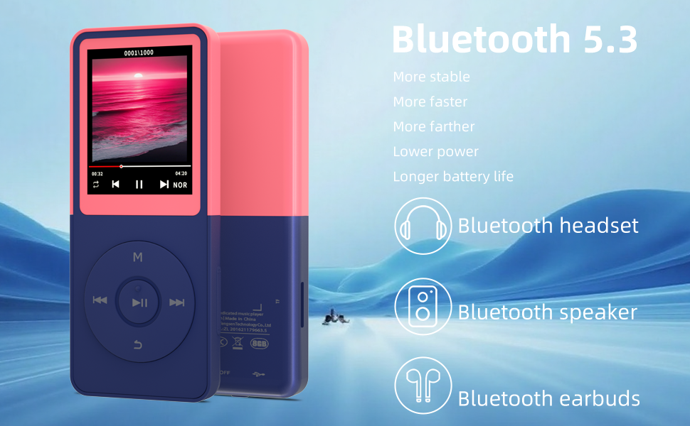 mp3 player with bluetooth / bluetooth mp3 player / bluetooth music player / mp3 player bluetooth