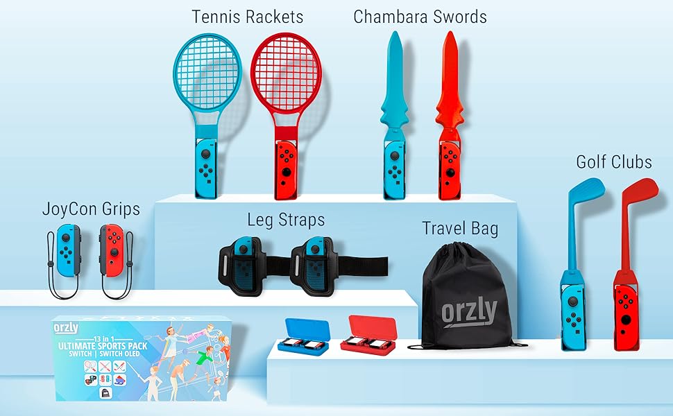 Orzly Switch Sports Games 2024 Accessories Bundle Pack for Nintendo