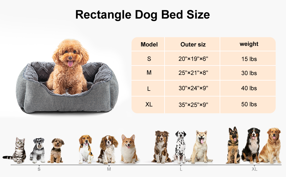 MIXJOY Extra Large Dog Bed Washable Grey Pet Bed(89x64x23cm) Calming