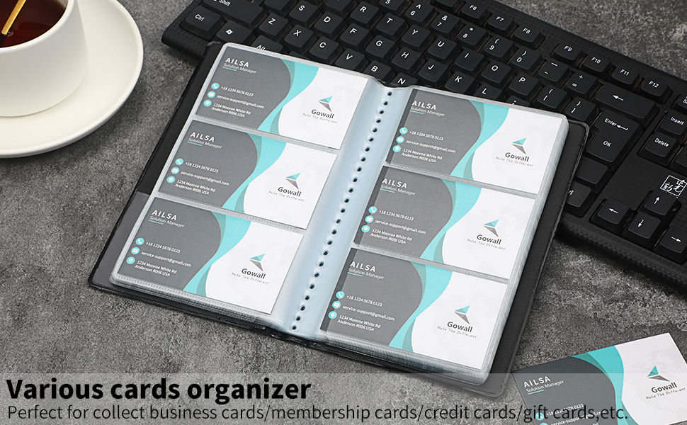 Gowall Business Card Holder 240 Cards Capacity Business Card Organizer
