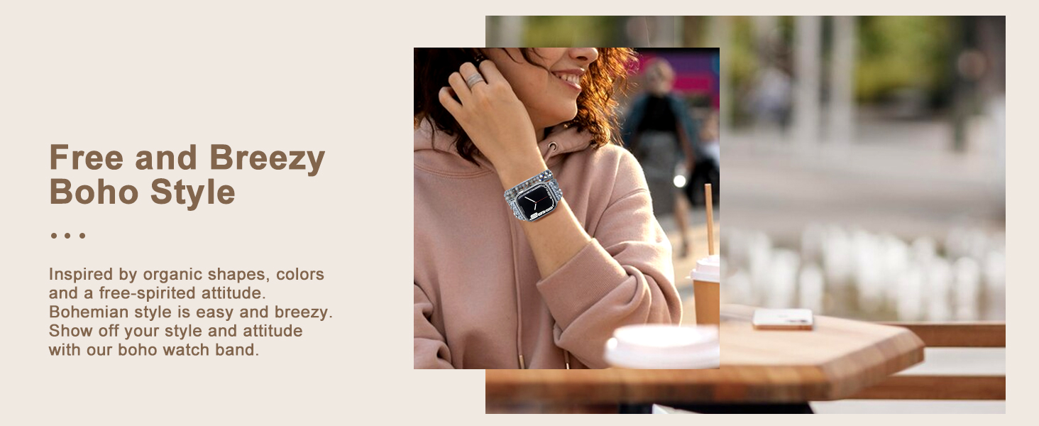 boho beaded apple watch bands for women