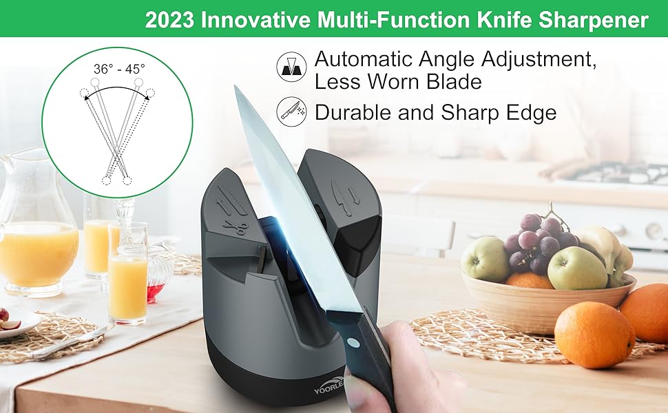 Knife Sharpeners Automatically Angle Adjusting Knife Sharpeners for Kitchen Knives, Straight