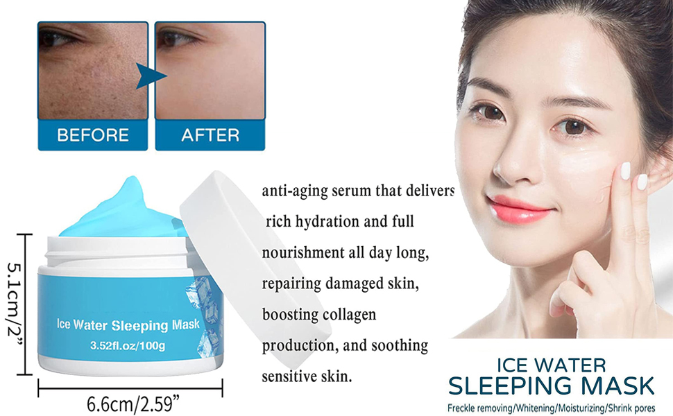 Jesshiny Jskin Beauty Hydra Moist Ice Water Sleeping Mask,2pcs JSKIN