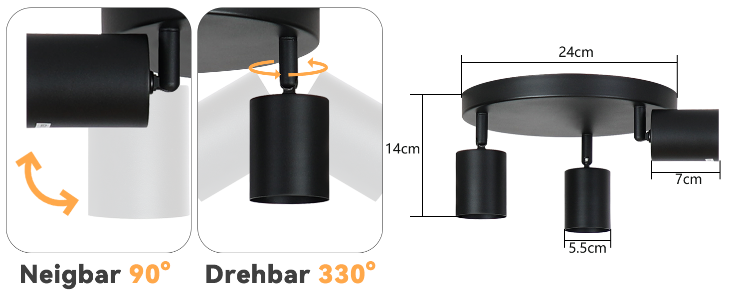 Deckenventilator mit schwarzer Oberfläche