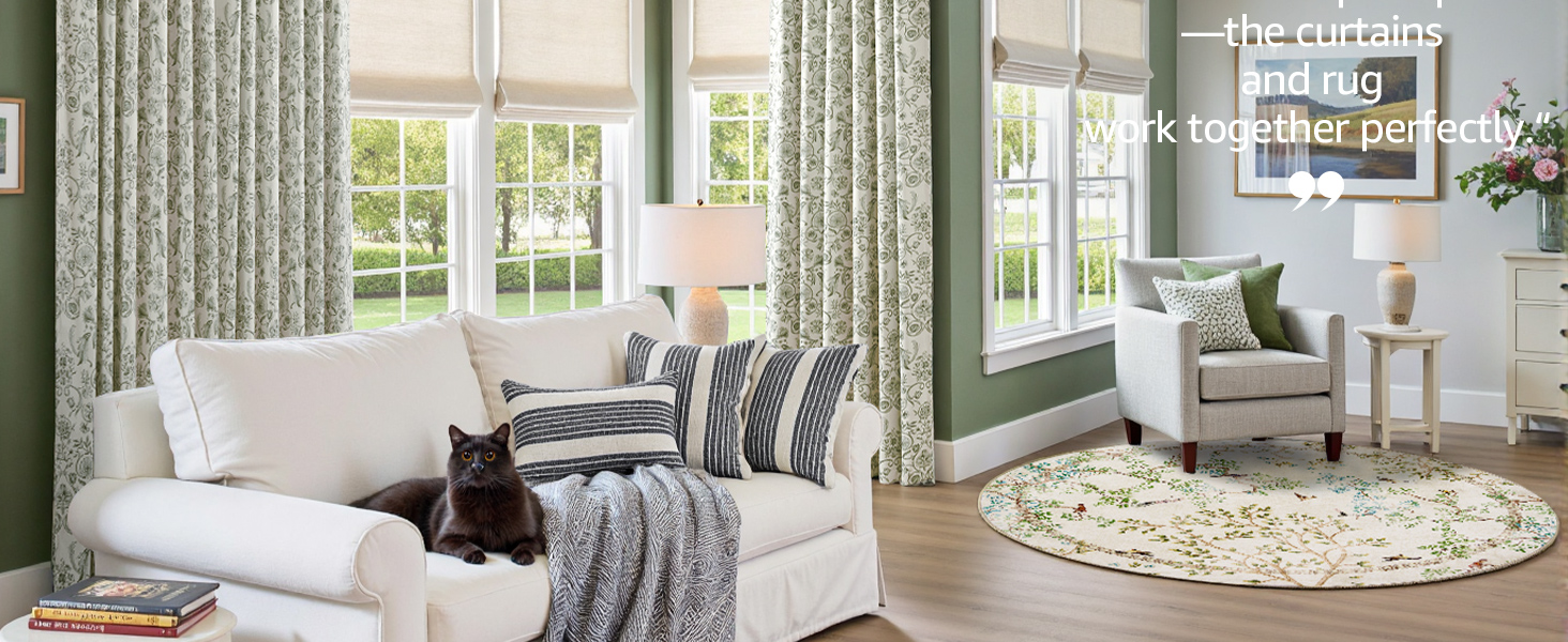 curtains and rug work together perfectly