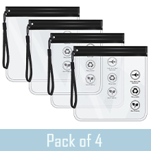 pack of 4 transparent bags