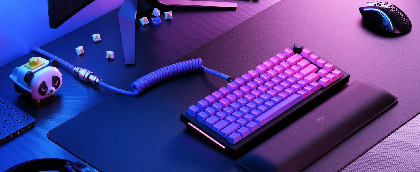 Glorious Gaming GMMK, Mechanisches Gaming-Keyboard, Gateron Brown Schalter, Doubleshot-Kappen