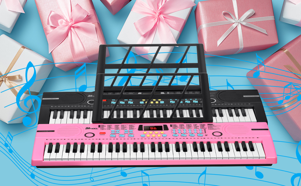 24HOCL Kids Keyboard Piano with Lighted Keys for Boys