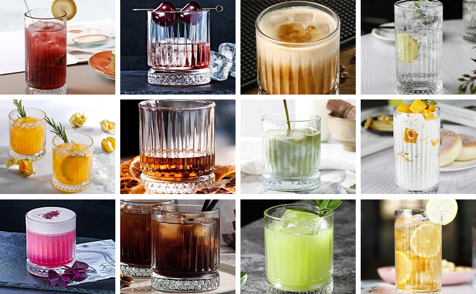 drinkware set glassware set vintage glasses drinking glass drinking glasses set
