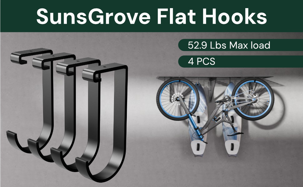 SunsGrove Hooks for Garage Ceiling Storage Rack