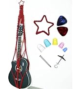Macrame Guitar Wall Hanger,Macrame Guitar Holder Wall Mount Boho Guitar Holder for Acoustic and E...