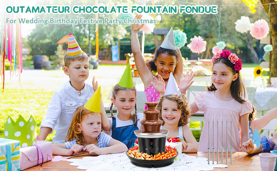 OUTAMATEUR CHOCOLATE FOUNTAIN FONDUE For Wedding Birthday Festive Party Christmas