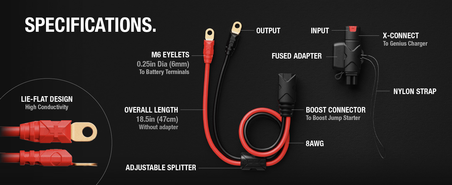 NOCO GBC007 Boost 18.5Inch XConnect Adapter Extension Cable For GB20