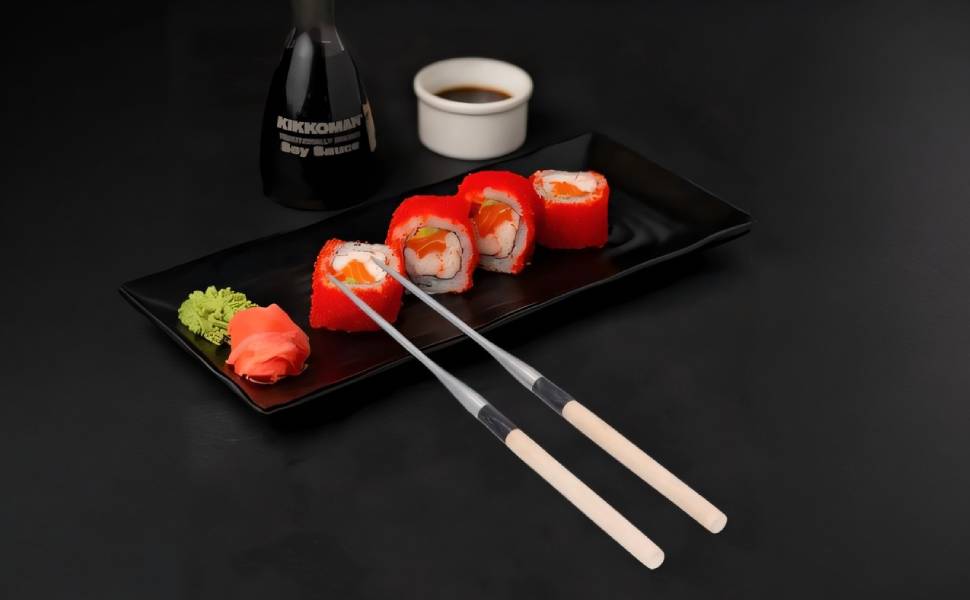 Japanese Sushi Chopsticks, Stainless Steel Reusable