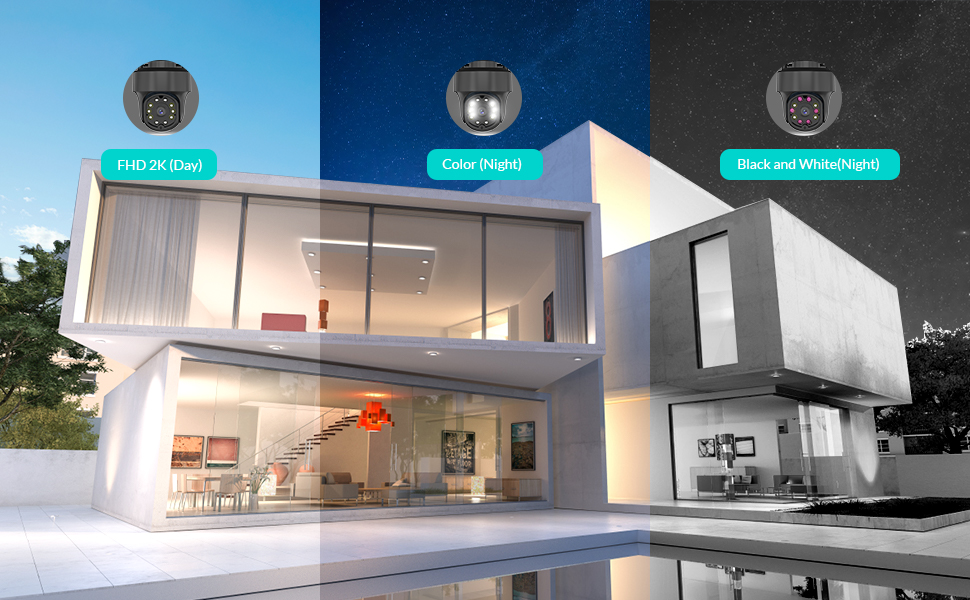 NETVUE Outdoor Surveillance Camera, FHD WLAN Camera, Outdoor Colour