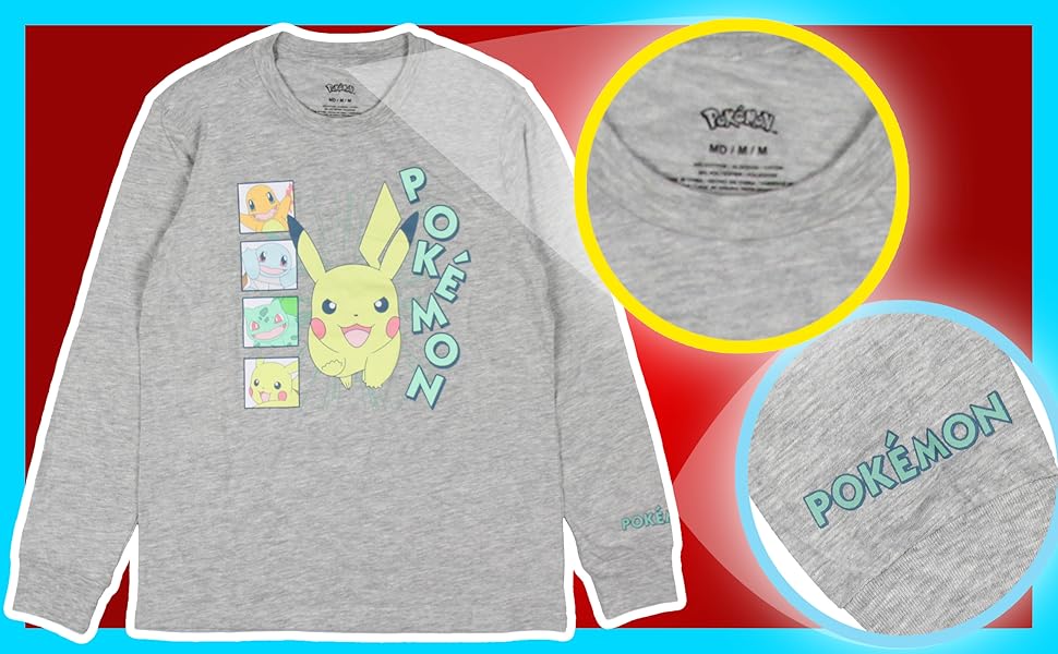 Pokemon Card Game Shirt Girl's Characters Pastel Pikachu Tee T-Shirt Crewneck