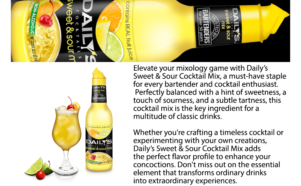 Daily's Cocktail Mixer NonAlcoholic Sweet and Sour Mix