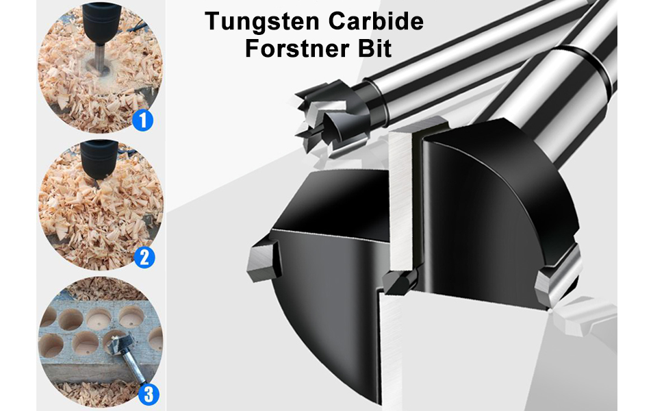 NICAVKIT 5/8 Inch Carbide Forstner Drill Bit, Carbide Tipped Forstner