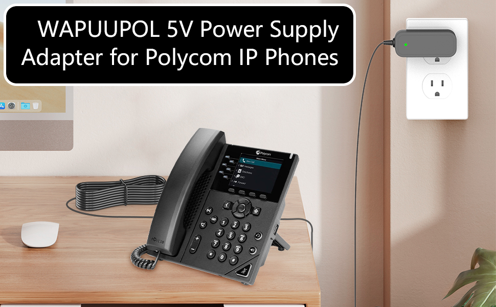 5V Power Supply Adapter for Polycom IP Phones VVX 150