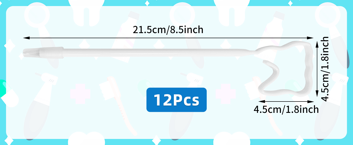 12 Pack White Tooth-Shaped Ballpoint Pens