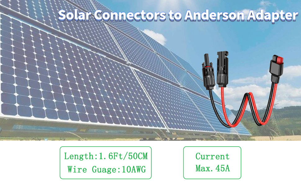 SolarEnz Solar Panel Cable Connector Anderson Adapter Power Pole Adapter Connector