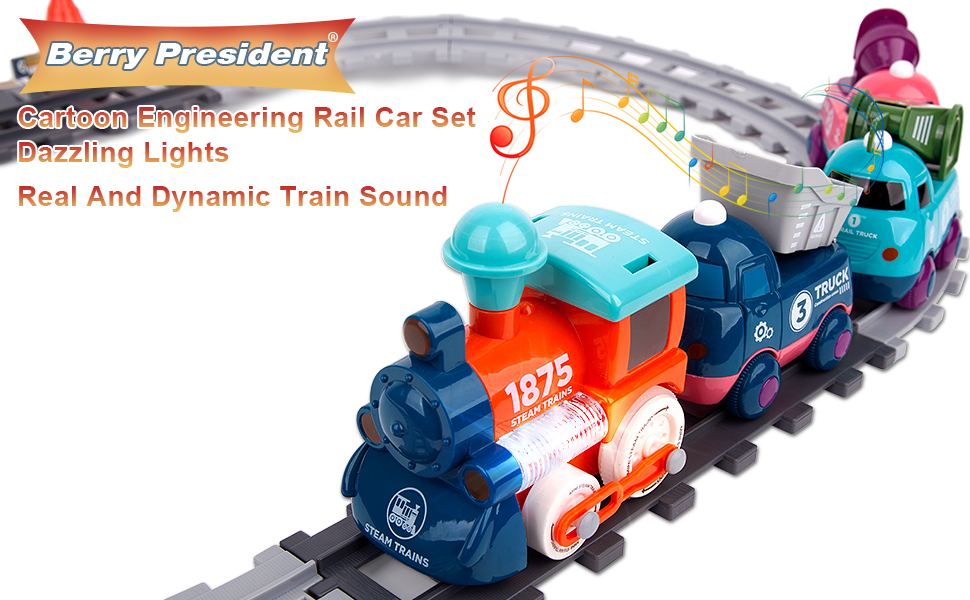 Train Sets for Boys 24, Electric Train Toys, Battery