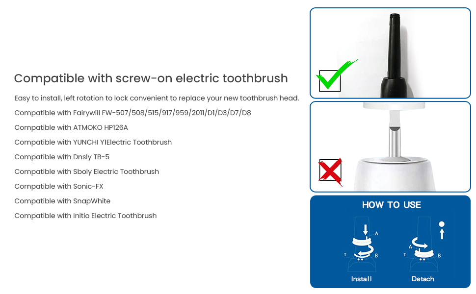 10 Pack Toothbrush Heads, Electric Toothbrush Replacement