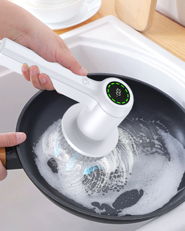 Electric Spin Scrubber-Cordless Shower Scrubbers with Battery Level Display