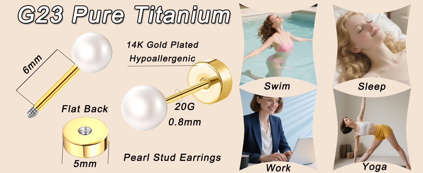 titanium pearl earrings