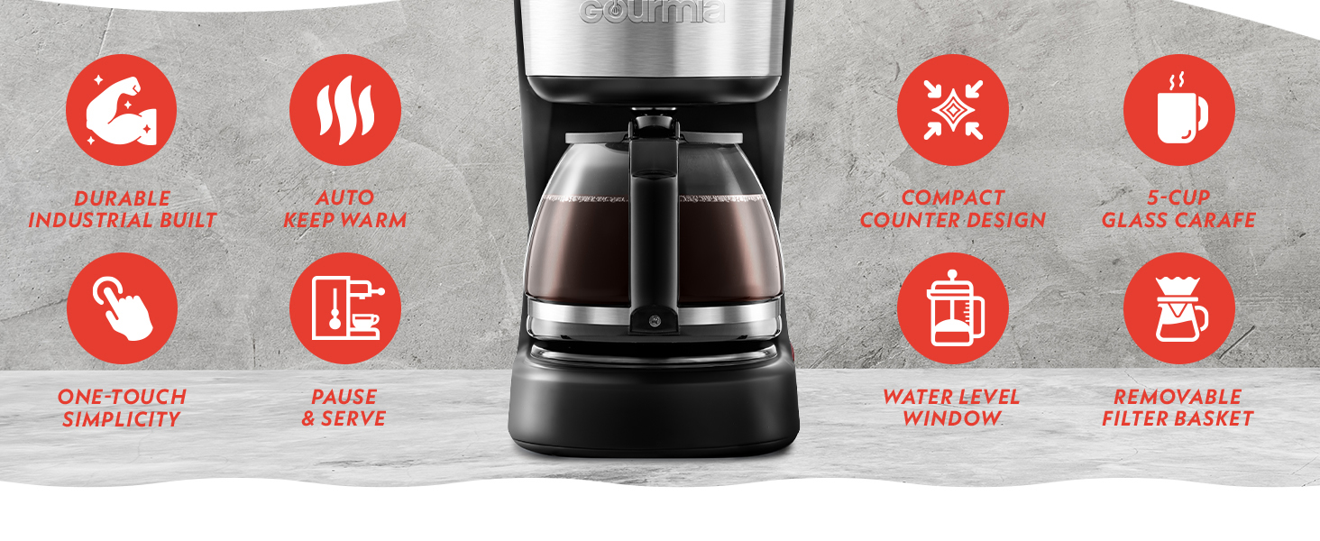 Coffee Maker Gourmia Coffee-making Machine Brew Pot