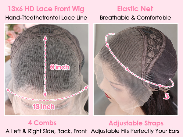 Amazon.com : Yamikk 13x6 Body Wave Lace Front Wigs Human
