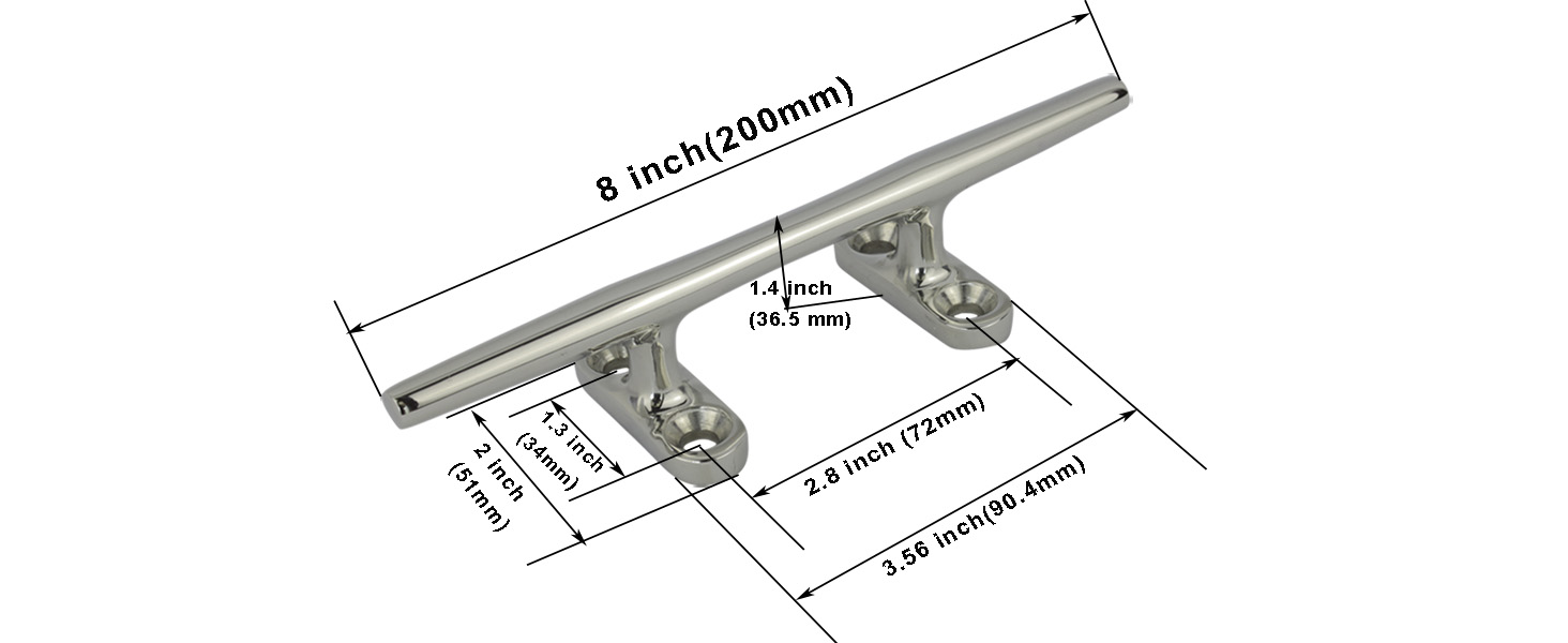 8 INCH BOAT CLEAT