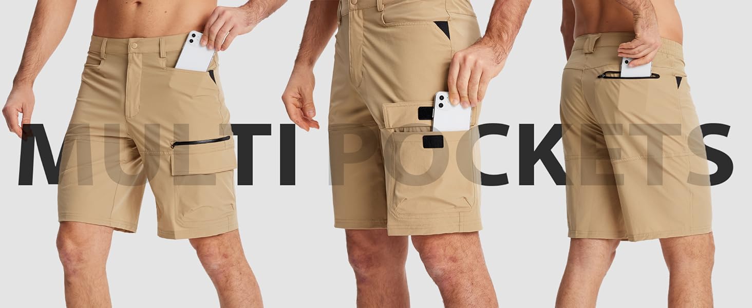EKLENTSON Mens Shorts Quick Dry Cargo Shorts Lightweight Walking Hiking Shorts Zip Fishing Cycling Safari Pants with Multi Pockets 15 mens shorts men's shorts cargo shorts men walking shorts mens mens stretch shorts