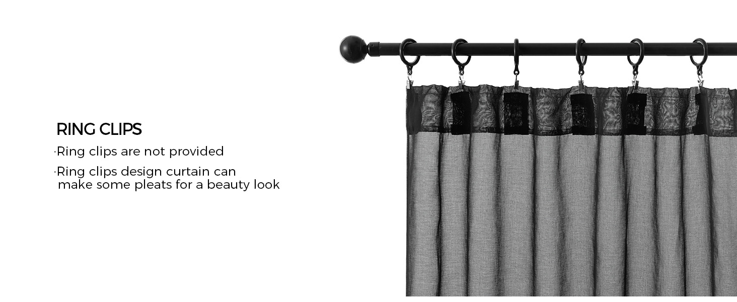 Black Curtains 96 Inches Long for Living Room,Back Tab