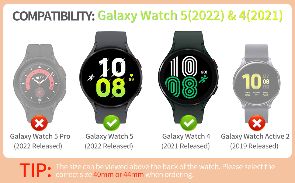 [6Pack] RICHONE Compatible with Samsung Galaxy Watch 5