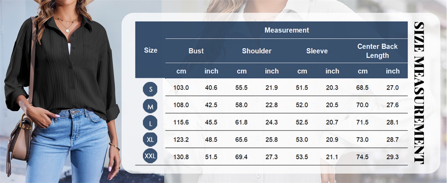 Size Button Down Shirt for Women