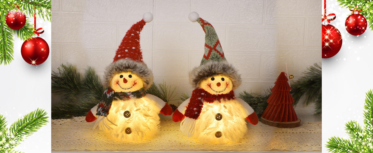 Lighted Christmas Plush Snowman