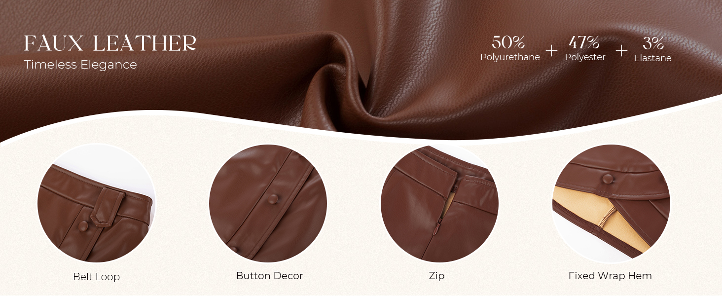 brown leather skirt
