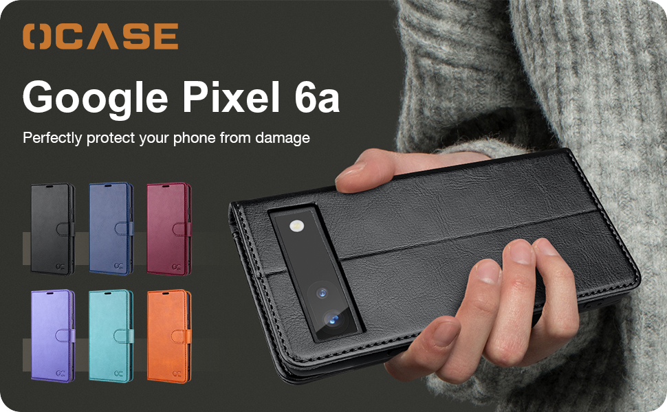 OCASE for Google Pixel 6A Case,Premium PU Leather Wallet Phone Case