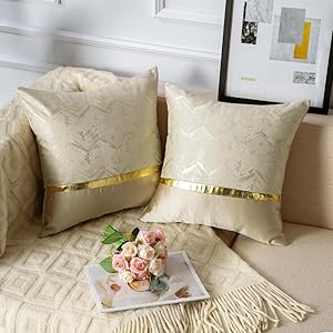 Amazon.co.jp: Soleebee クッションカバー 45 45 2枚セット 北欧 豪華