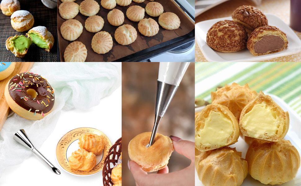 Piping Tips for Filling Eclairs Donuts Doughnuts Cupcakes