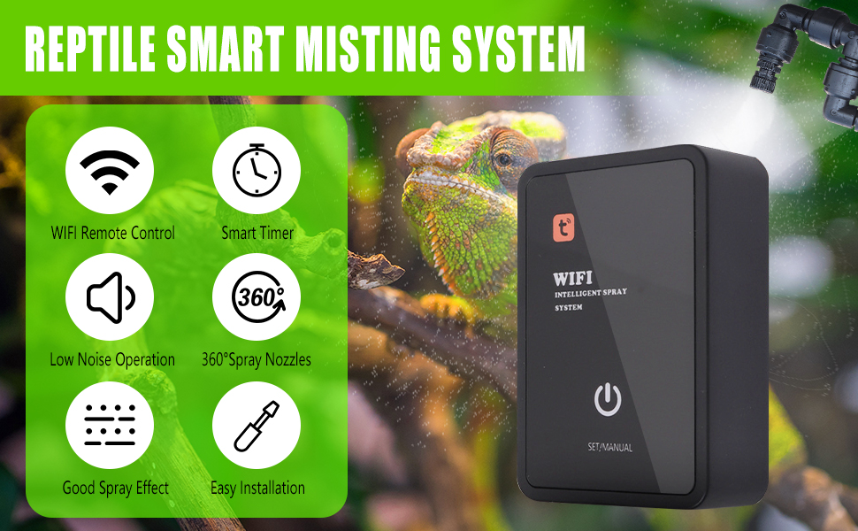 Reptile Mister, WiFi Remote App Control Reptile Humidifiers, Automatic