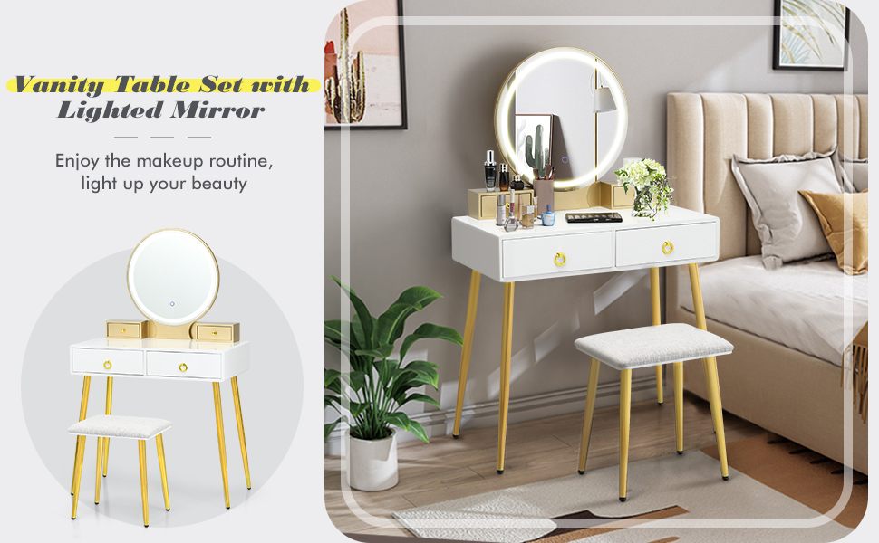 CHARMAID Vanity Table Set