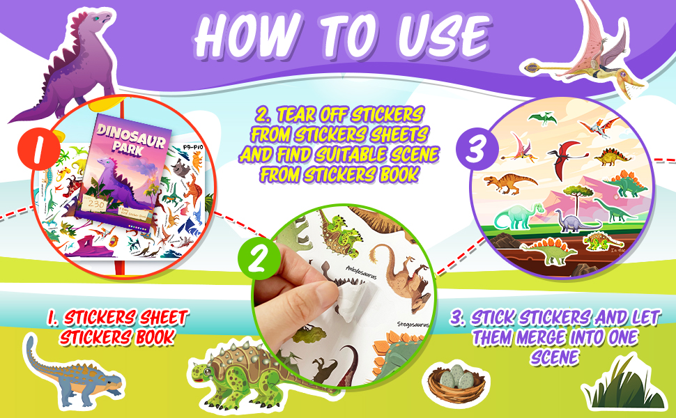 LIFEBE Sticker Books for Kids 24, 2 Sets Sticker Books