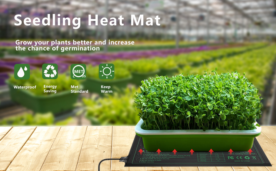 LINGOOD Seedling Heat Mat Hydroponic Heating Pad Waterproof for
