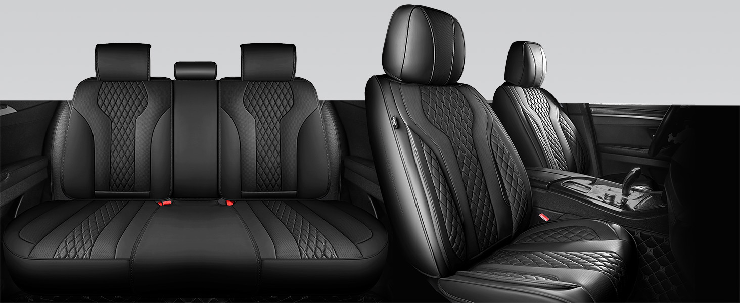 leather seat covers for cars black