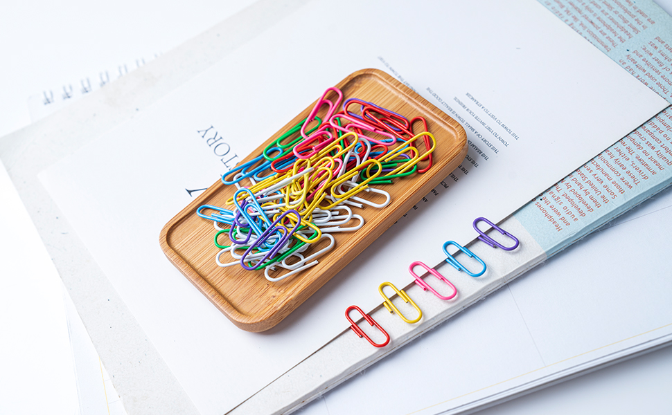 Amazon.com : 200 Colorful Paper Clips, 28mm - Reusable for