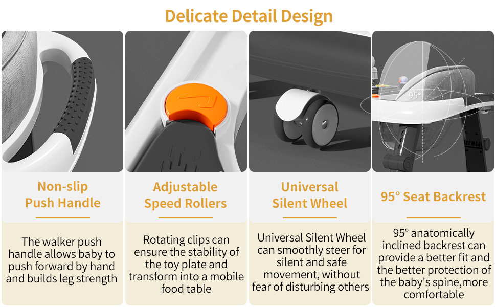 Baby Walker, 3in1 Foldable Baby Walker for Baby Boys and