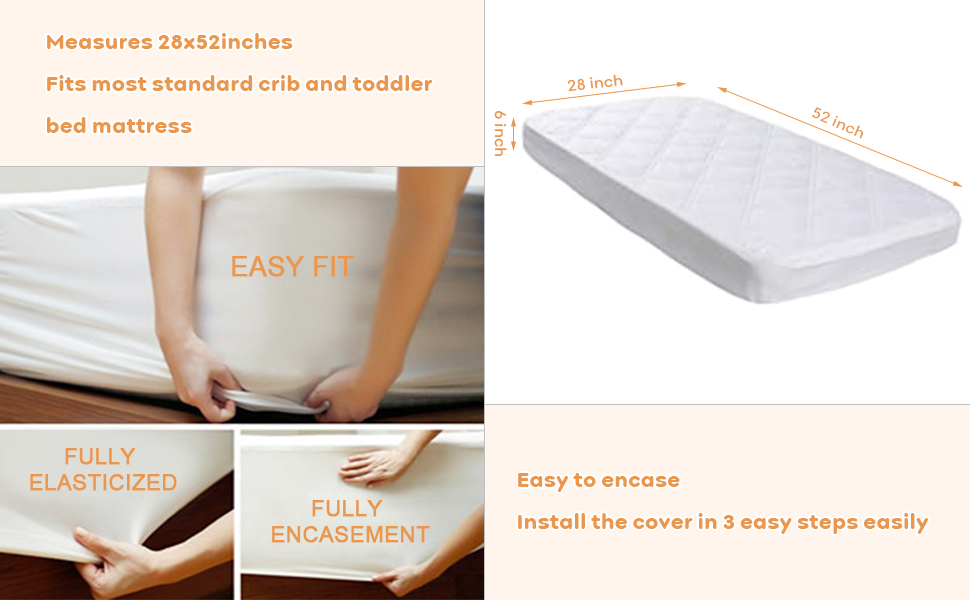 Waterproof Fitted Crib Mattress Pad and Toddler Mattress